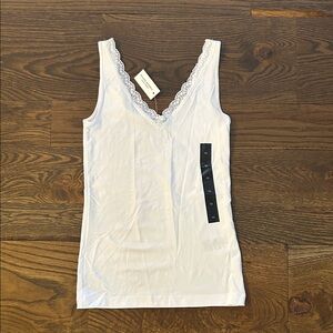 Banana Republic Factory White Lace V-Neck Camisole